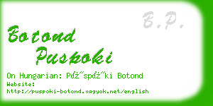 botond puspoki business card